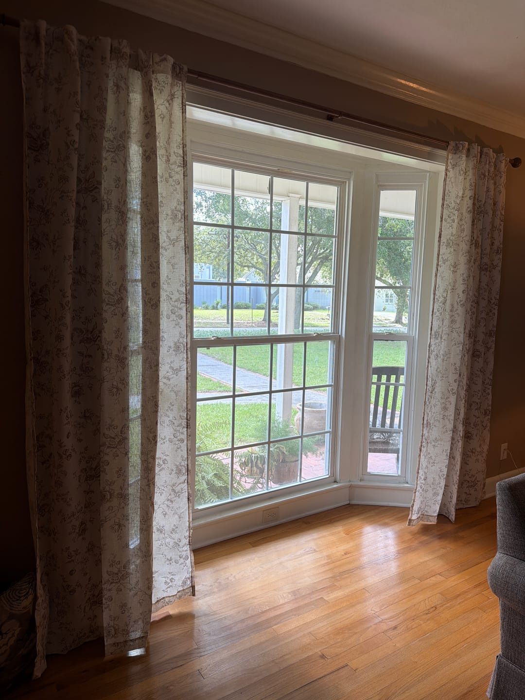 Customer photo review of Amelie Floral Linen Blend Curtains (2 Panels)