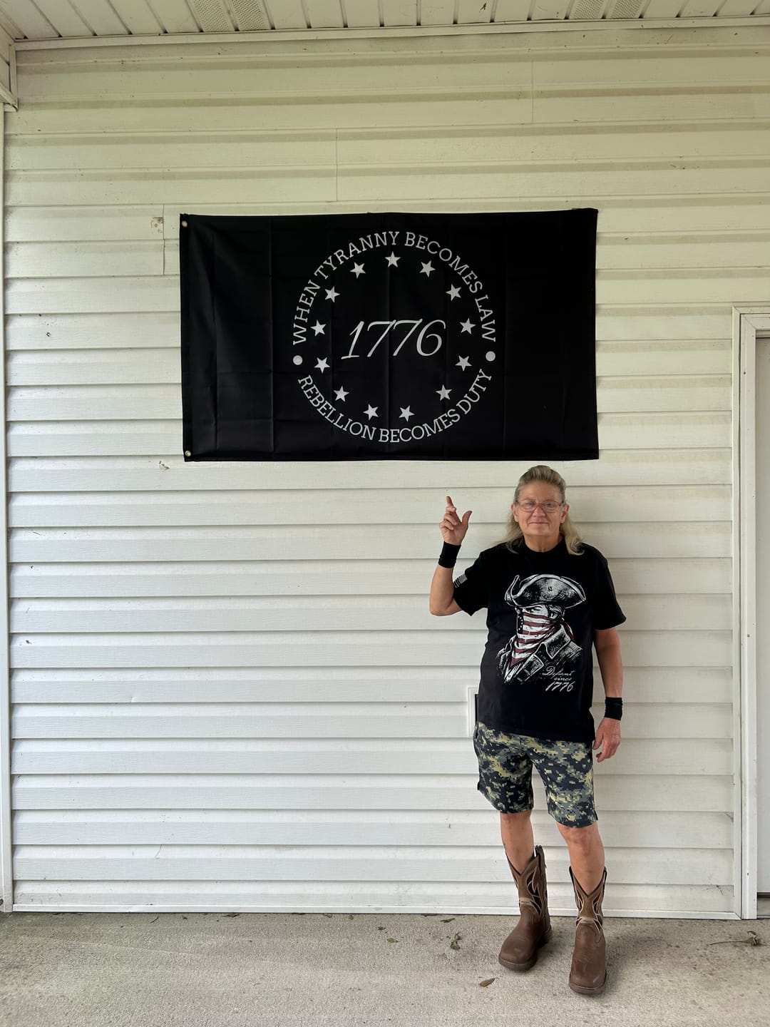 Customer photo review of When Tyranny Becomes Law Flag