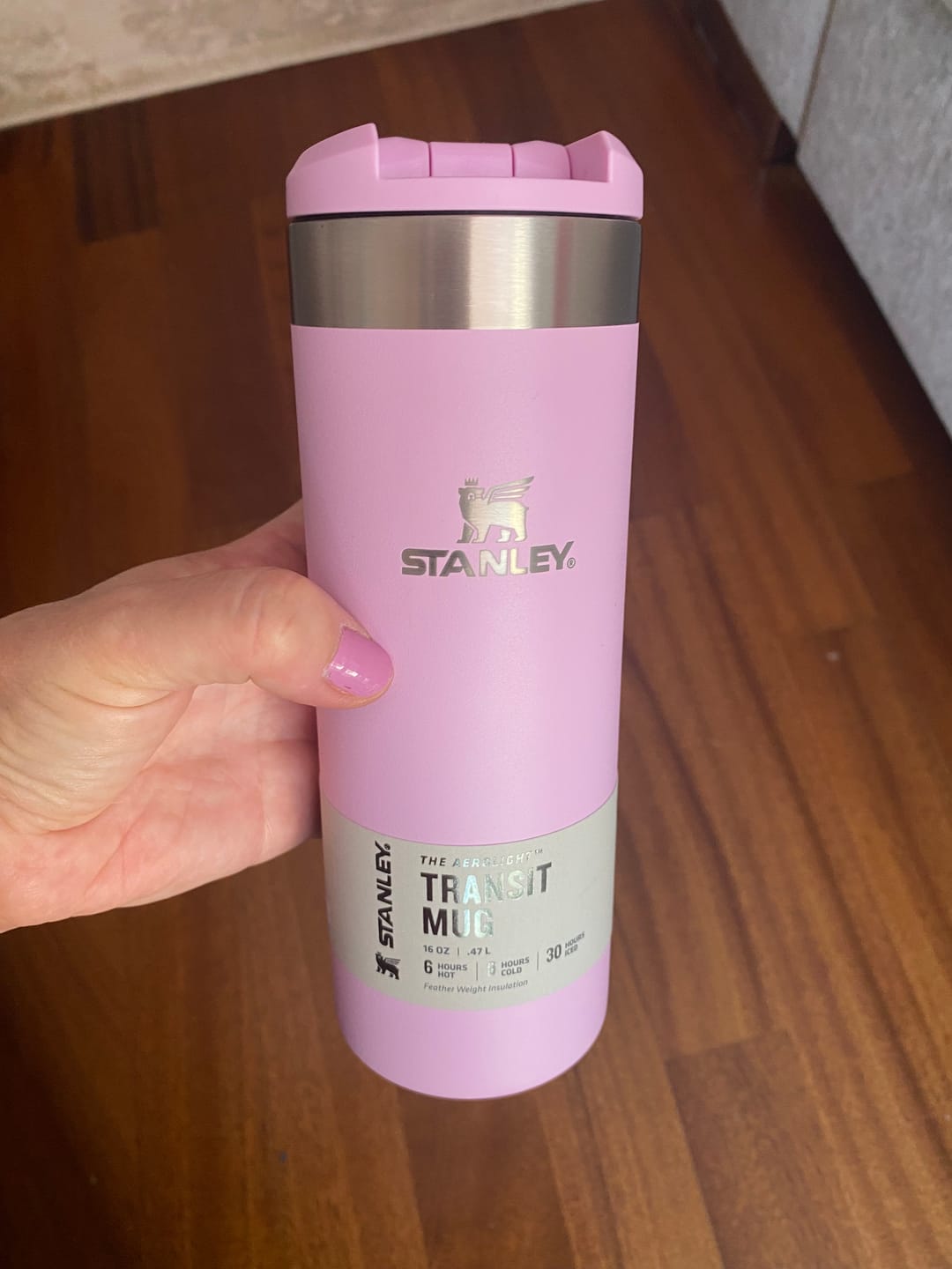 Customer photo review of Stanley The Aerolight Transit Mug Cherry Blossom 0.47L