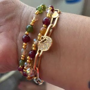 Customer photo review of FuAttract Protection Luck & Prosperity Colorful Tourmaline Ruyi Lock Double Layer Bracelet