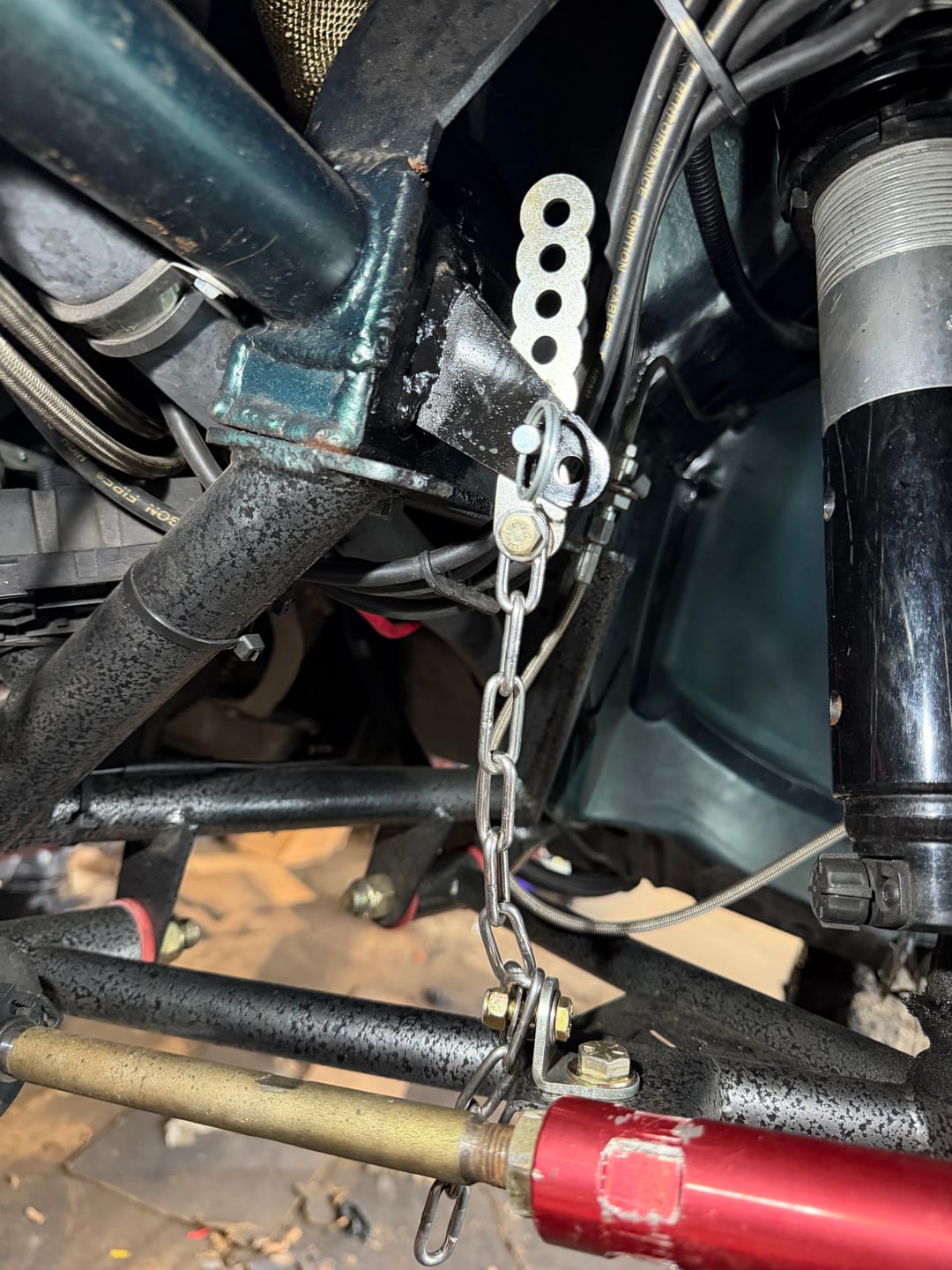 Customer photo review of Suspension Travel Limiters Chain Kit w/ Quick Pins
