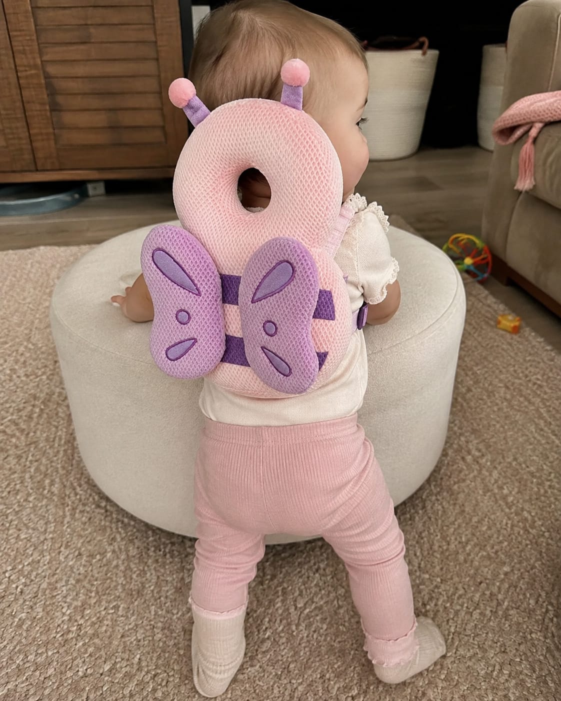 Customer photo review of Little Bloom™ Winged Head Cushion — for Wobbly First Steps