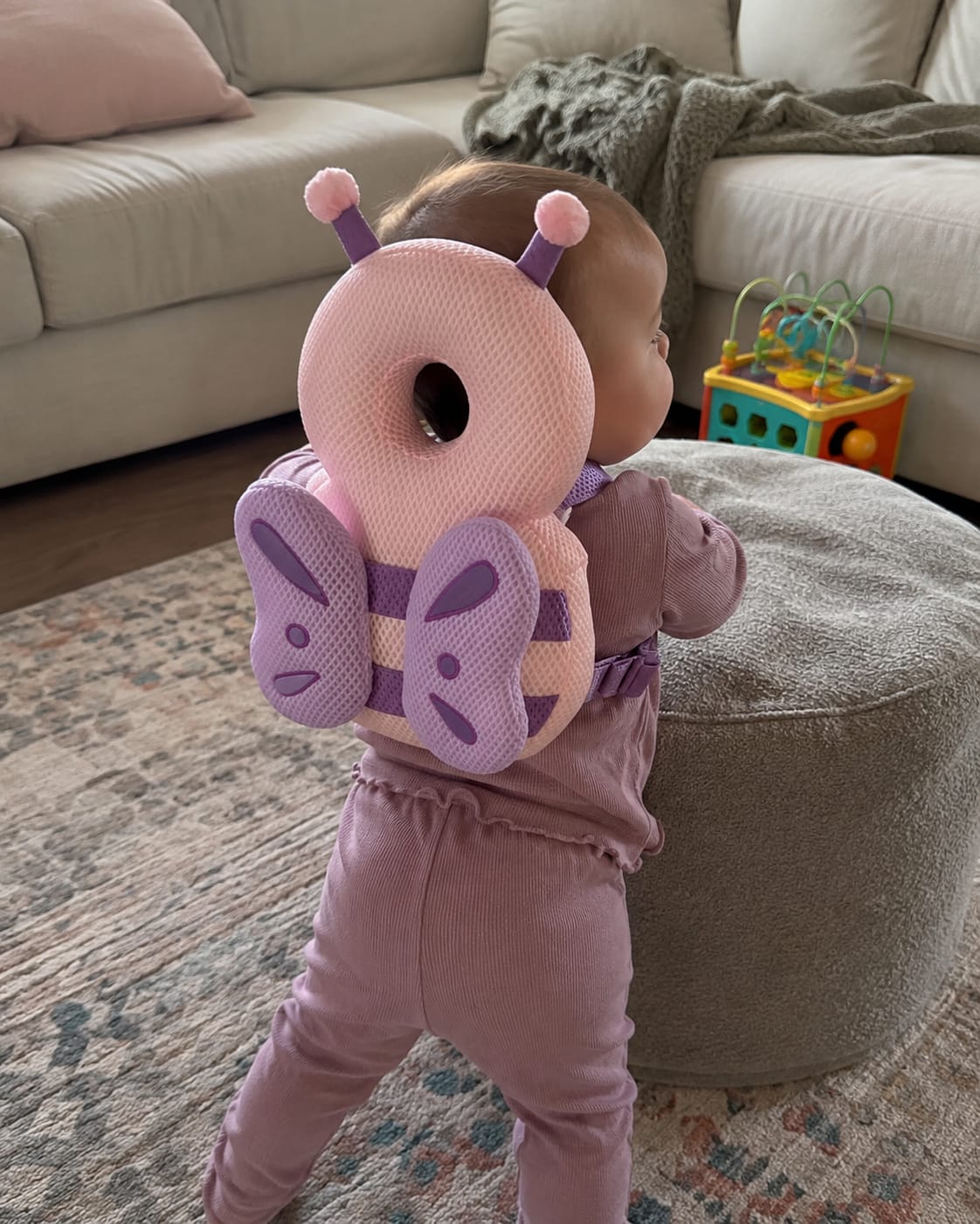 Customer photo review of Little Bloom™ Winged Head Cushion — for Wobbly First Steps