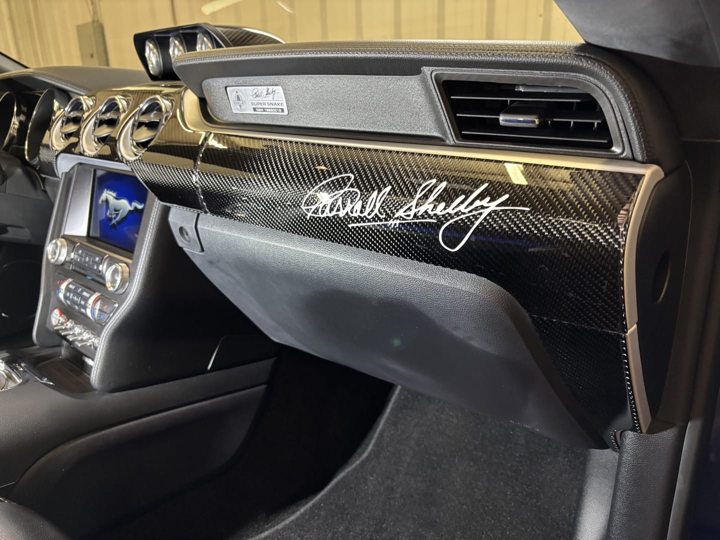 Customer photo review of Real Carbon Fiber Whole Front Dash Overlay for Mustang 2015-2023