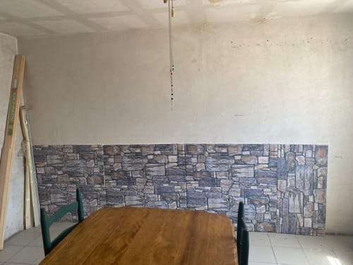 Customer photo review of Slate 3D Faux Stone Wall Panel