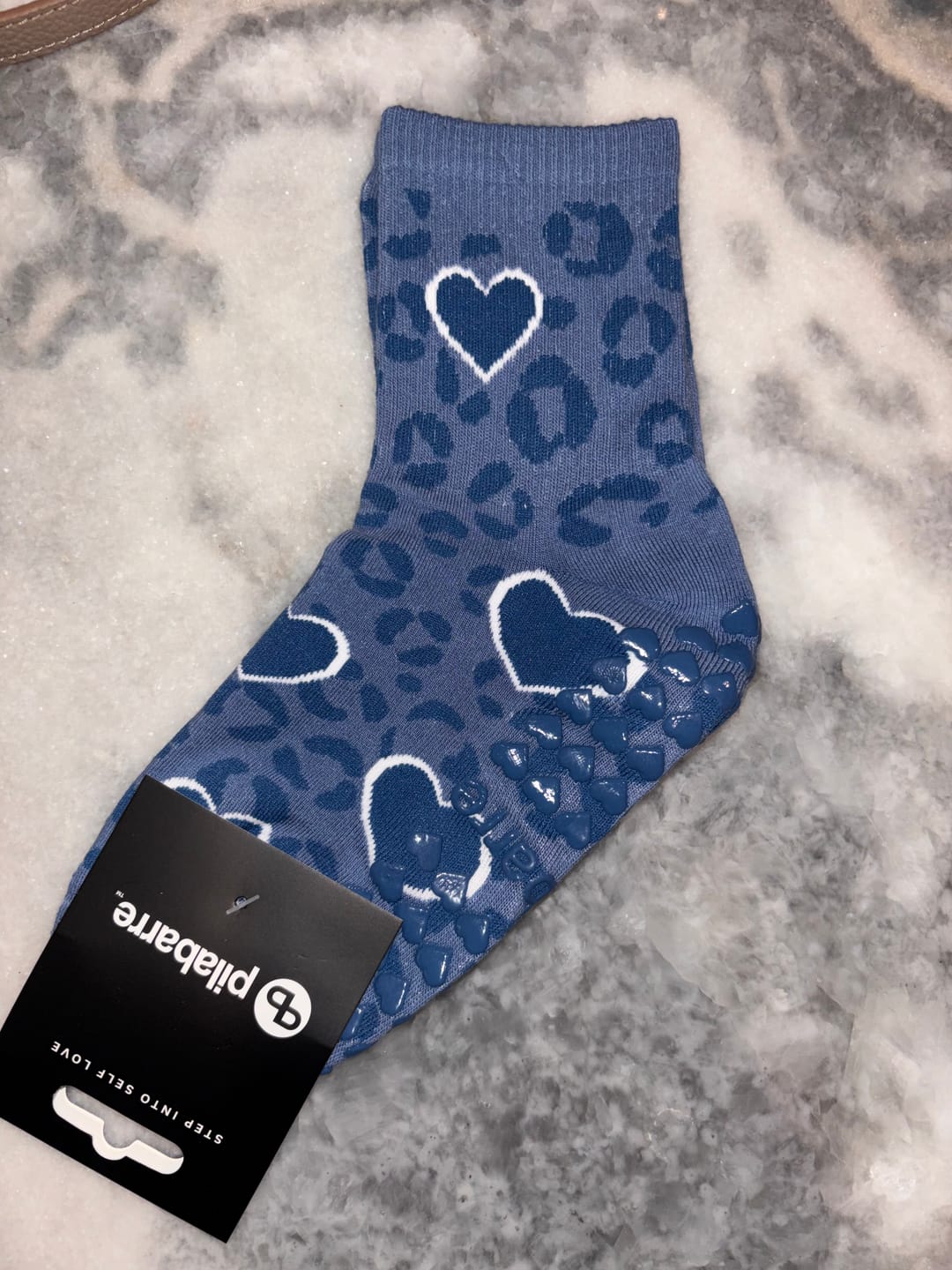 Customer photo review of Cheetah Grip Socks- Blue