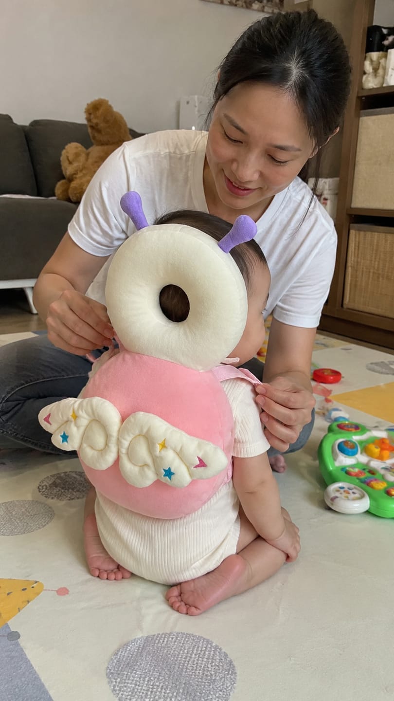 Customer photo review of Little Bloom™ Winged Head Cushion — for Wobbly First Steps