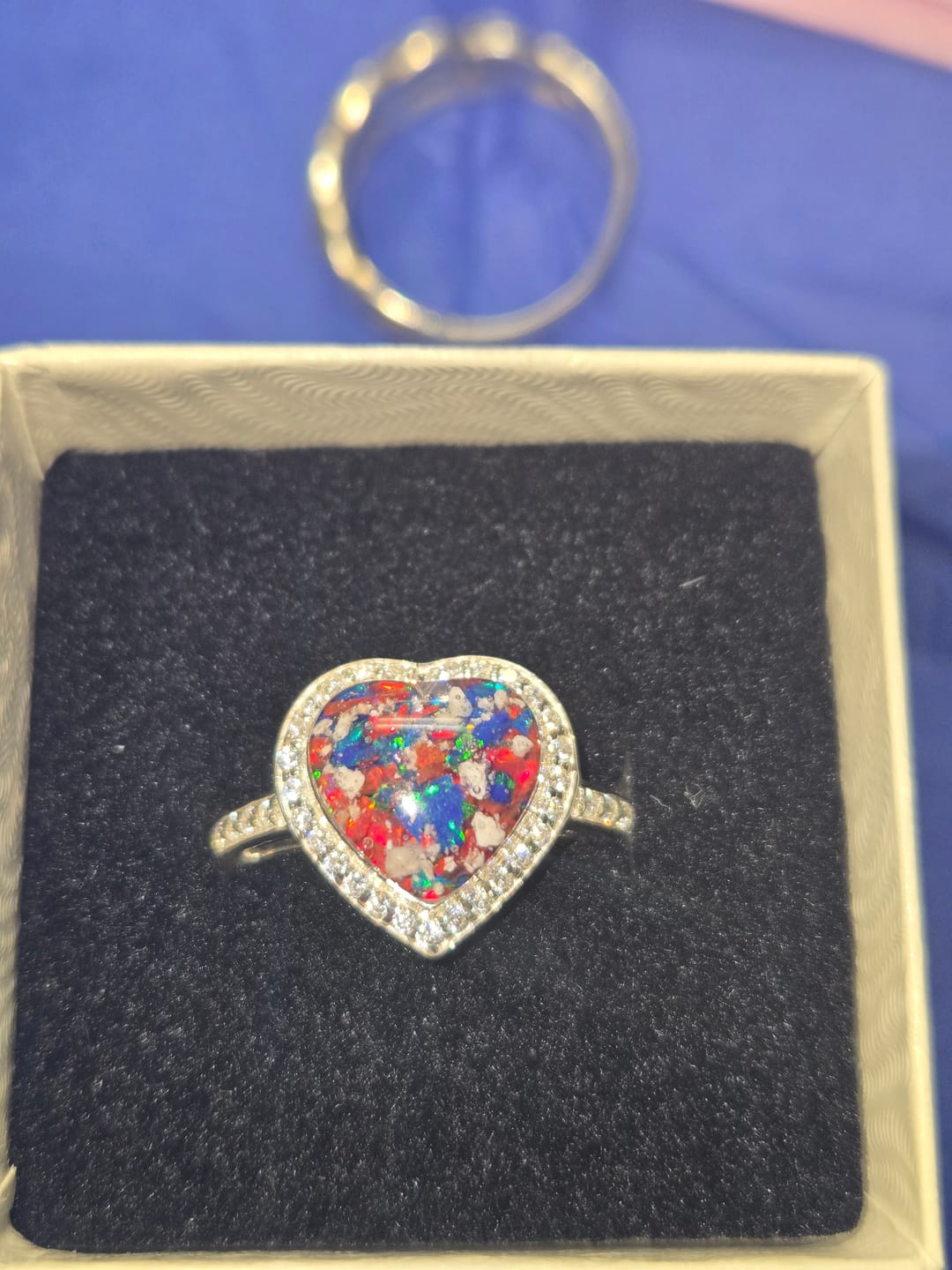 Customer photo review of Bedazzled Heart Cremation Ring