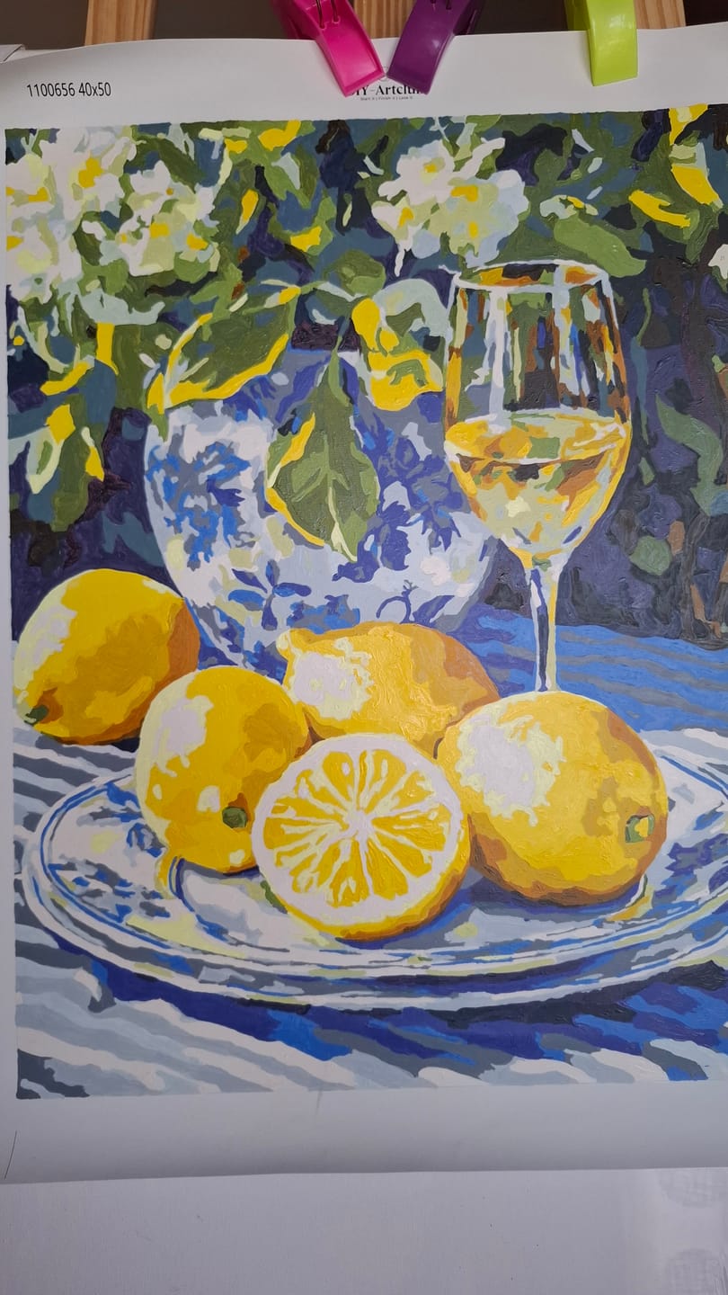 Customer photo review of Lemons and Wine | Paint by Numbers