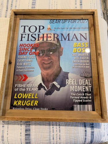 Customer photo review of Custom Fishing Magazine Cover, Personalized Fishing Gifts for Men, Fly Fishing Gifts for Him, Fishing Dad Gift, Angler Funny Fisherman Gift
