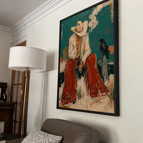 Customer photo review of Western Pop Art｜Teal Smoke And Crow Hush