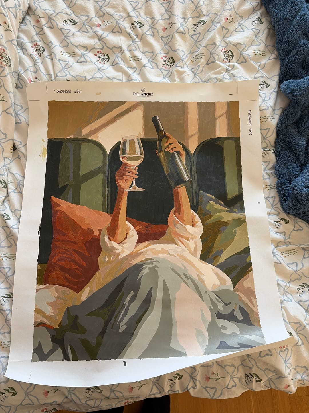 Customer photo review of Wine in Bed | Paint by Number
