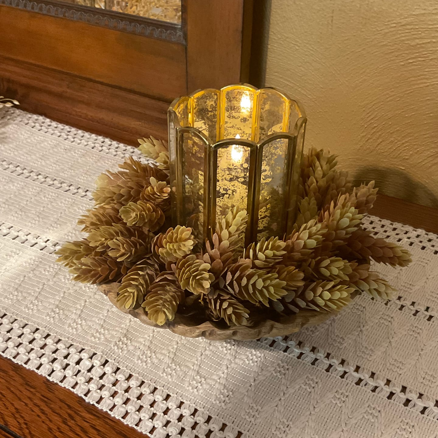 Customer photo review of Brass and Glass Candle Holder