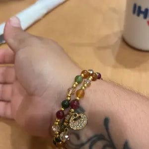 Customer photo review of FuAttract Protection Luck & Prosperity Colorful Tourmaline Ruyi Lock Double Layer Bracelet