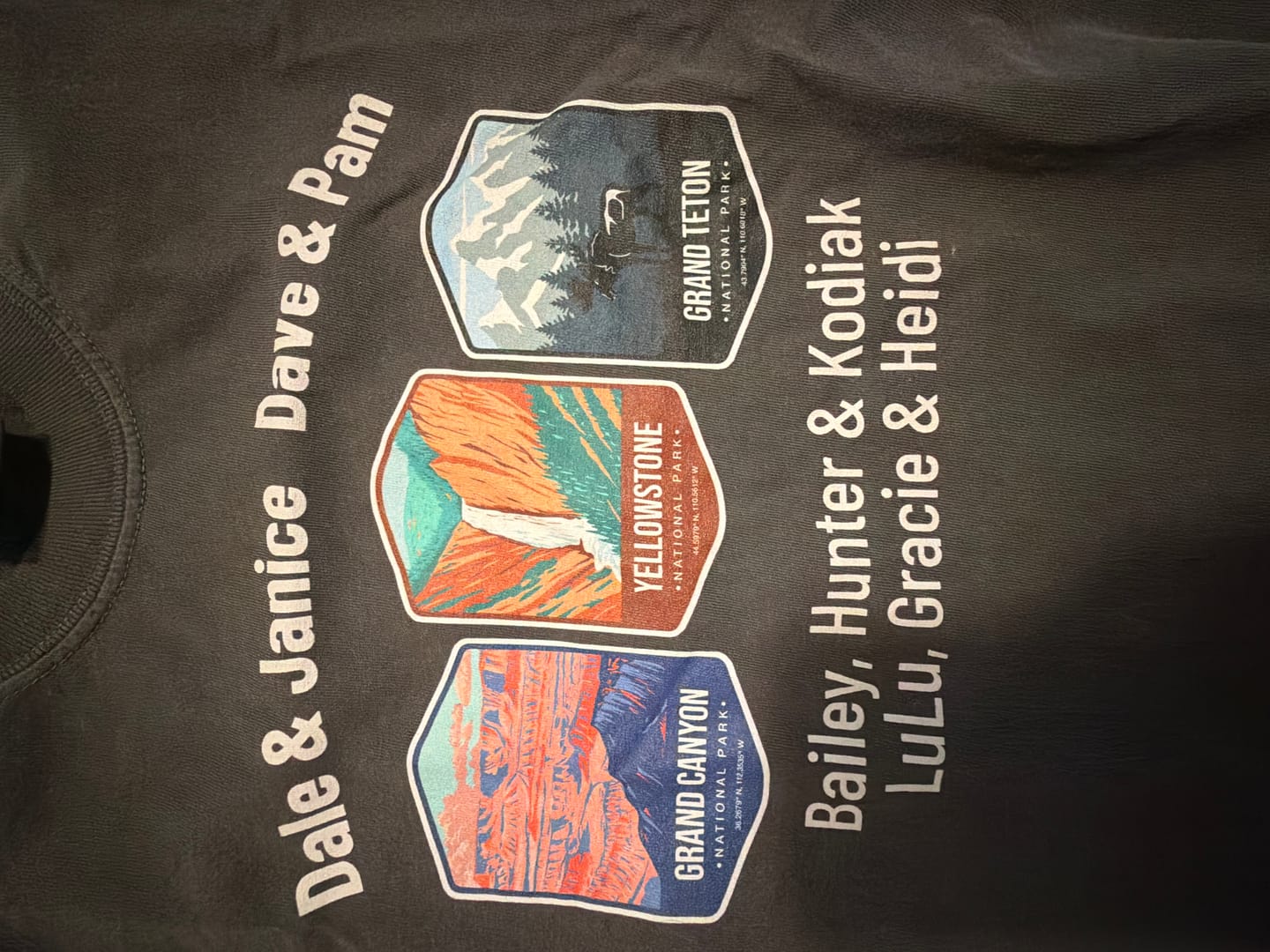 Customer photo review of Personalized National Park Shirt (Up to 10 Parks)