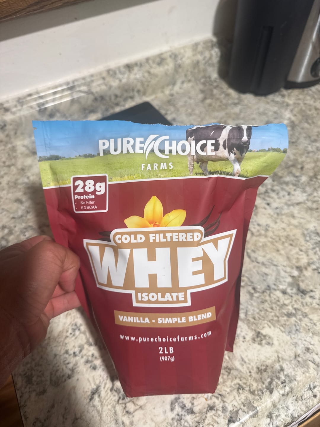 Customer photo review of Whey Protein Isolate with Organic Vanilla
