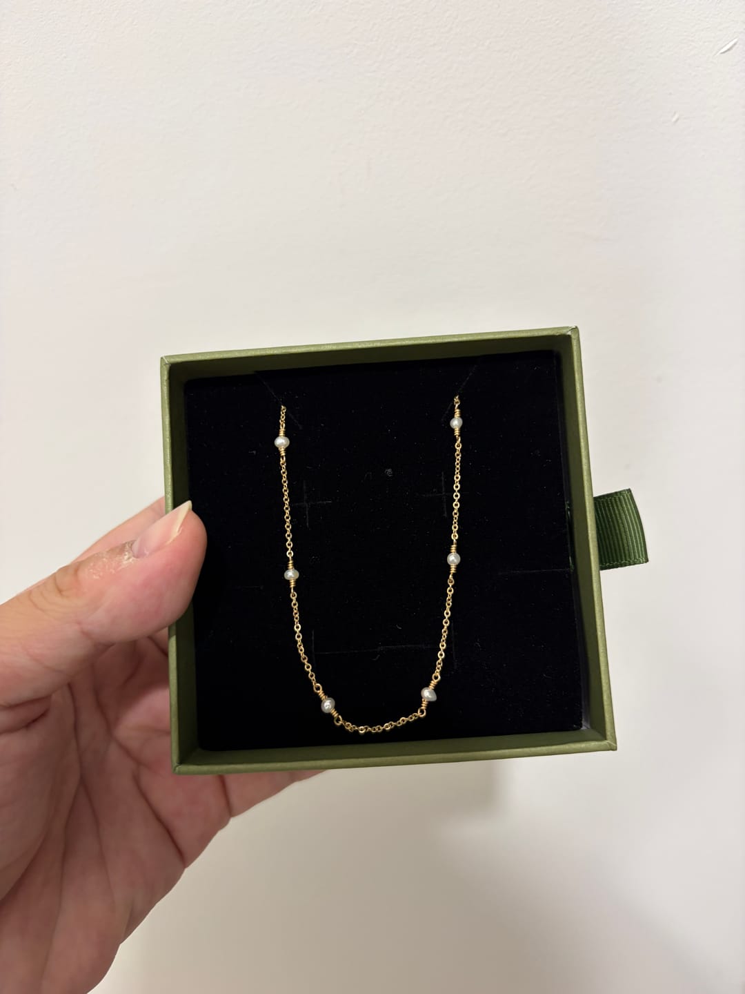 Customer photo review of Tinsel Freshwater Pearl Necklace (Gold)