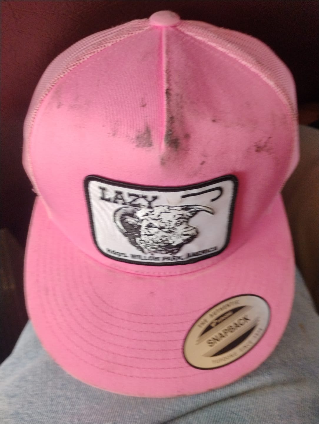 Customer photo review of Lazy J Ranch Pink Willow Cattle Headquarters Classic Five Panel Trucker Hat